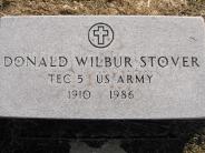 OK, Grove, Olympus Cemetery, Military Headstone, Stover, Donald Wilbur