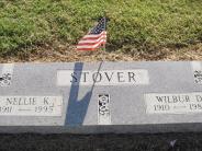 OK, Grove, Olympus Cemetery, Headstone Close Up, Stover, Wilbur Donald & Nellie K.