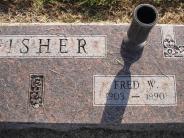 OK, Grove, Olympus Cemetery, Headstone Close Up, Fisher, Fred W.