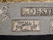 OK, Grove, Olympus Cemetery, Headstone Close Up, Oestreich, Wilma I.