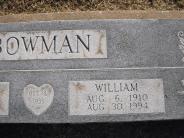 OK, Grove, Olympus Cemetery, Headstone Close Up, Bowman, William 