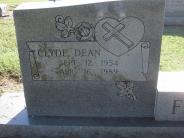 OK, Grove, Olympus Cemetery, Headstone Close Up, Fisher, Clyde Dean