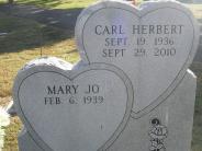 OK, Grove, Olympus Cemetery, Headstone Close Up, Garner, Carl Herbert & Mary Jo