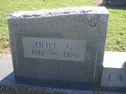 OK, Grove, Olympus Cemetery, Headstone Close Up, La Salle, Olive G.