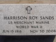 OK, Grove, Olympus Cemetery, Military Headstone, Sands, Harrison Roy