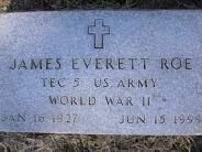 OK, Grove, Olympus Cemetery, Military Headstone, Roe, James Everett