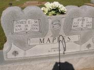OK, Grove, Olympus Cemetery, Headstone Back View, Maples, James E. Sr. & Anna L.