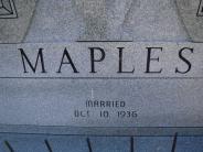 OK, Grove, Olympus Cemetery, Headstone Close Up, Maples, James E. Sr. & Anna L.