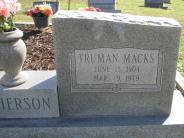 OK, Grove, Olympus Cemetery, Headstone Close Up, McPherson, Truman Macks