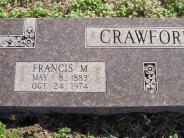 OK, Grove, Olympus Cemetery, Headstone Close Up, Crawford, Francis M.