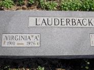 OK, Grove, Olympus Cemetery, Headstone Close Up, Lauderback, Virginia A.