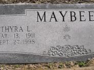 OK, Grove, Olympus Cemetery, Headstone Close Up, Maybee, Thyra L.