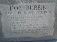 OK, Grove, Olympus Cemetery, Headstone Close Up, Durbin, Don