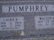 OK, Grove, Olympus Cemetery, Headstone Close Up, Pumphrey, Walton H. & Laura K.
