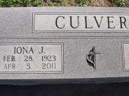 OK, Grove, Olympus Cemetery, Headstone Close Up, Culver, Iona J.