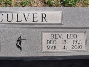 OK, Grove, Olympus Cemetery, Headstone Close Up, Culver, Leo Rev.