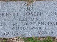 OK, Grove, Buzzard Cemetery, Lohr, Herbert J. Military Footstone