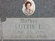 OK, Grove, Buzzard Cemetery, Mitchell, Lottie L. Headstone (Closeup)