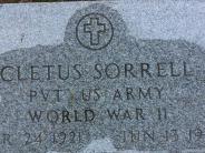 OK, Grove, Buzzard Cemetery, Sorrell, Cletus Military Footstone