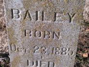 OK, Grove, Buzzard Cemetery, Bailey, Laura Headstone (Closeup)