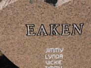 OK, Grove, Buzzard Cemetery, Eaken, James H. & Betty J. Back View of Headstone