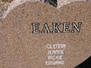 OK, Grove, Buzzard Cemetery, Eaken, James H. & Betty J. Back View of Headstone #2