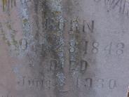 OK, Grove, Buzzard Cemetery, Howard, Malinda Headstone (Closeup)