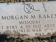 OK, Grove, Buzzard Cemetery, Rakes, Morgan M. Military Footstone
