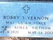 OK, Grove, Buzzard Cemetery, Vernon, Bobby S. Military Footstone