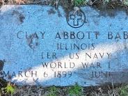 OK, Grove, Buzzard Cemetery, Babb, Clay Abbott Military Footstone