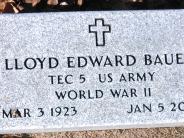 OK, Grove, Buzzard Cemetery, Bauer, Lloyd Edward Military Footstone