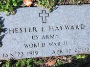 OK, Grove, Buzzard Cemetery, Hayward, Chester E. Military Footstone