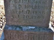 OK, Grove, Buzzard Cemetery, Holbrook, Milard Headstone (Closeup)