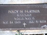 OK, Grove, Buzzard Cemetery, Prather, Percy H. Military Footstone