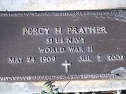 OK, Grove, Buzzard Cemetery, Prather, Percy H. Military Footstone