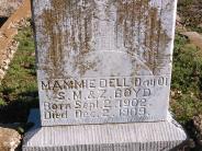 OK, Grove, Buzzard Cemetery, Boyd, Mammie Dell Headstone (Closeup)