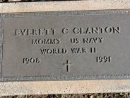 OK, Grove, Buzzard Cemetery, Clanton, Everett C. Military Footstone