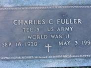 OK, Grove, Buzzard Cemetery, Fuller, Charles C. Military Footstone