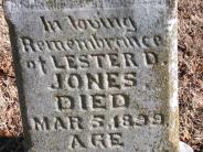 OK, Grove, Buzzard Cemetery, Jones, Lester D. Headstone (Closeup)