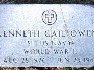 OK, Grove, Buzzard Cemetery, Owens, Kenneth Gail Military Footstone