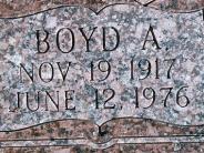 OK, Grove, Buzzard Cemetery, Rains, Boyd A. Headstone Closeup