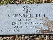 OK, Grove, Buzzard Cemetery, Rice, A. Newton Military Footstone