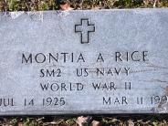 OK, Grove, Buzzard Cemetery, Rice, Montia A. Military Footstone