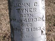 OK, Grove, Buzzard Cemetery, Tyner, John C. Headstone (Closeup)