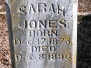 OK, Grove, Buzzard Cemetery, Jones, Sarah Headstone (Closeup)