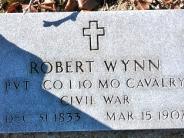 OK, Grove, Buzzard Cemetery, Wynn, Robert Military Footstone