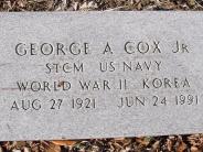 OK, Grove, Buzzard Cemetery, Cox, George A. Jr. Military Footstone
