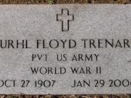 OK, Grove, Buzzard Cemetery, Trenary, Burhl Floyd Military Footstone