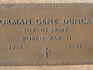 OK, Grove, Buzzard Cemetery, Duncan, Morgan Gene Military Footstone