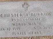 OK, Grove, Buzzard Cemetery, Burrow, Chester A. A. Military Footstone